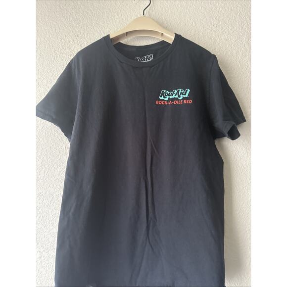 Kool Aid Rock-A-Dile Red Men's Size M Black Rock A Dile Red Shirt - Picture 1 of 7